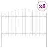 vidaXL Garden Fence 8 pcs White 170 x 140 cm Powder-Coated Steel