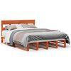 vidaXL Bed Frame without Mattress Wax Brown 140x190 cm Solid Wood Pine