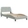 vidaXL Bed with Mattress "Dover" Light Grey Single Velvet