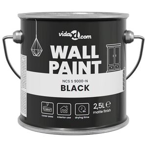 vidaXL Wall Paint Black 2.5 L Wall Print