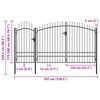 vidaXL Garden Gate Steel 2.45x4 m Black