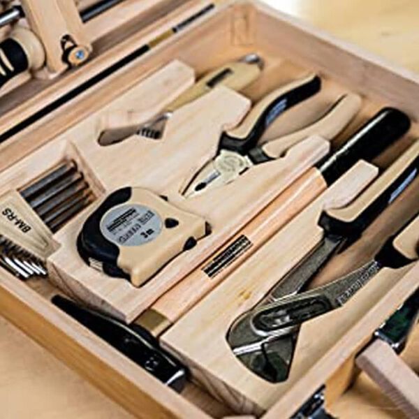 Br&uuml;der Mannesmann 24 Piece Tool Set Bamboo Case