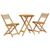 vidaXL 3 Piece Bistro Set Beige Polypropylene and Solid Wood