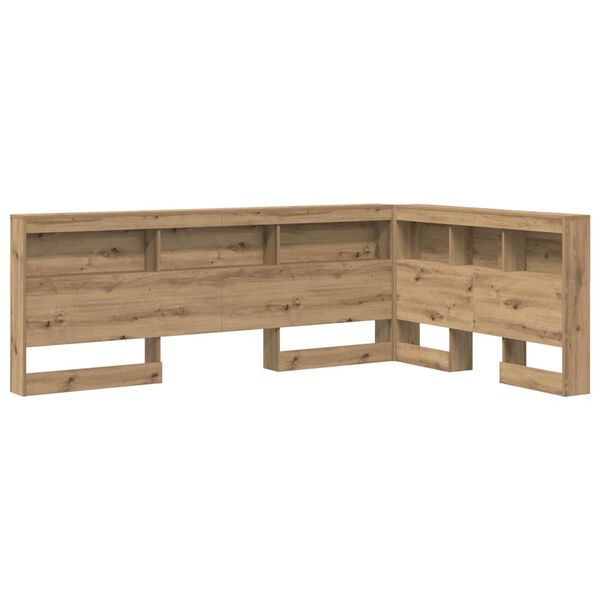 vidaXL Storage Headboard with Shelf Artisan Oak 120 cm Engineered Wood