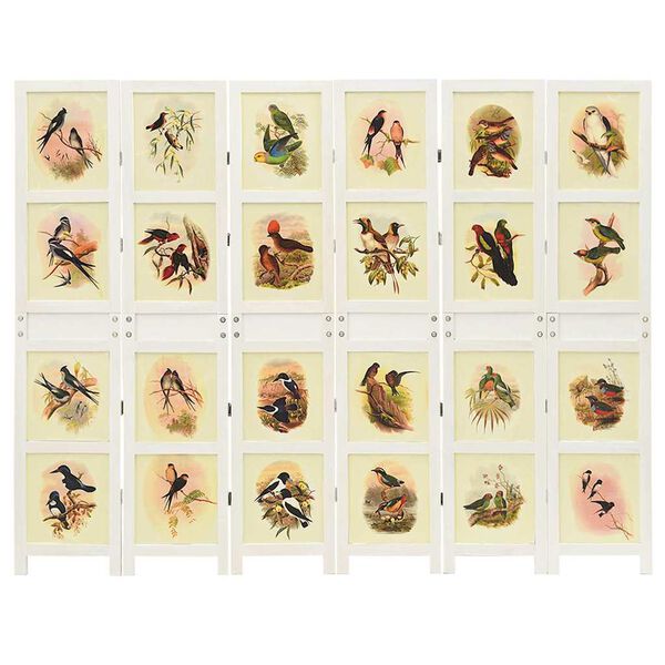 vidaXL Romdivider Panel Folding White 212 x 165 cm MDF