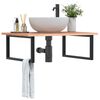vidaXL Basin Shelf Wall Mounted Steel and Solid Wood Oak