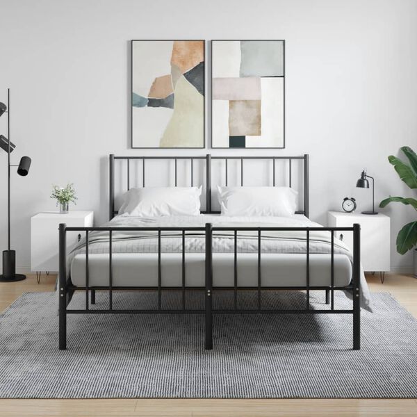 vidaXL Bedside Cabinets 2 pcs White 40x40x50 cm Engineered Wood