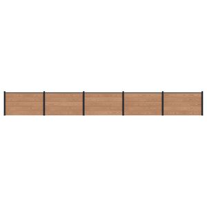 vidaXL Fence Panel 5 pcs WPC and Aluminium Brown