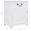 vidaXL Bedside Cabinet White 40x30x50 cm Paulownia Wood