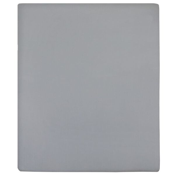 vidaXL Jersey Fitted Sheet Grey 100x200 cm Cotton