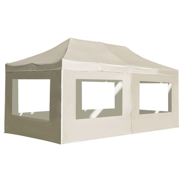 vidaXL Professional Folding Party Tent with Walls Aluminium 6x3 m Cream