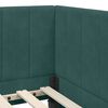vidaXL Corner Bed Frame Dark Green 100 cm x 200 cm Velvet