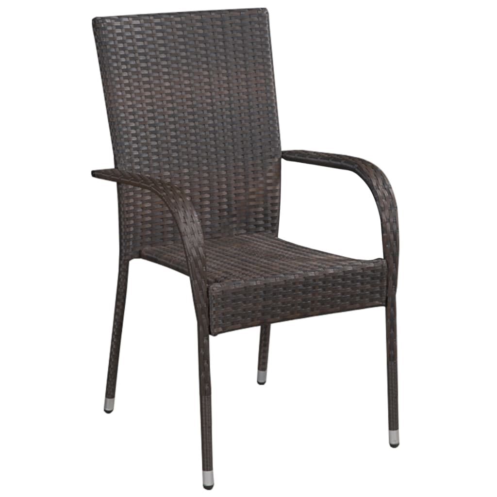 Grey rattan online stackable chairs