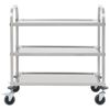vidaXL 3-Tier Kitchen Trolley 96.5x55x90 cm Stainless Steel