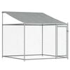 vidaXL Dog Cage with Roof and Door Grey 12x2x2 m Galvanised Steel