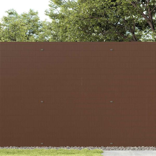 vidaXL Garden Fence Double-Sided Brown 1.8x5 m PVC