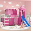 vidaXL Kids' Loft Bed with Tower without Mattress Pink 90x200 cm