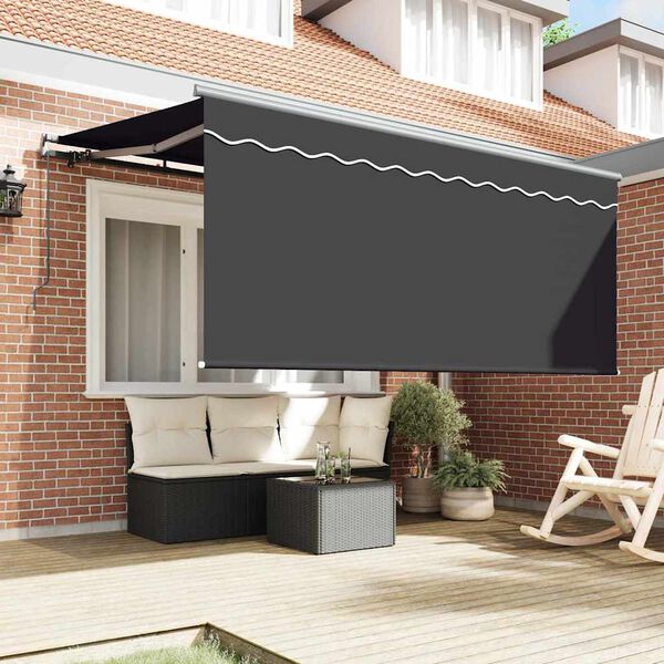 vidaXL Retractable Awning Retractable Anthracite 300 x 200 cm Fabric