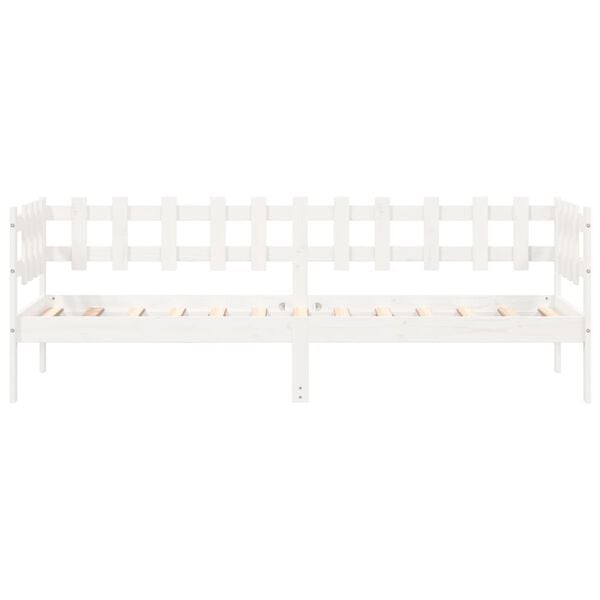 vidaXL Day Bed without Mattress White 90x190 cm Single Solid Wood Pine