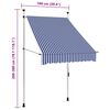 vidaXL Manual Retractable Awning 100 cm Blue and White Stripes