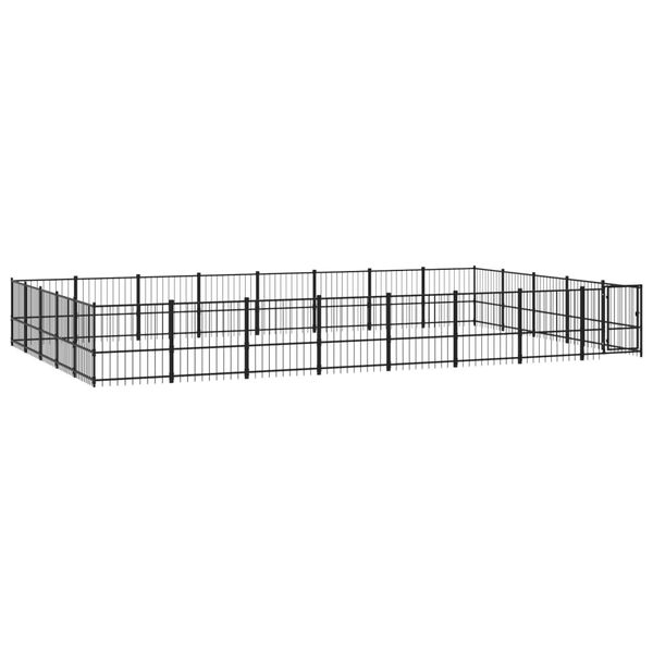 vidaXL Outdoor Dog Kennel Steel 37.64 m&sup2;