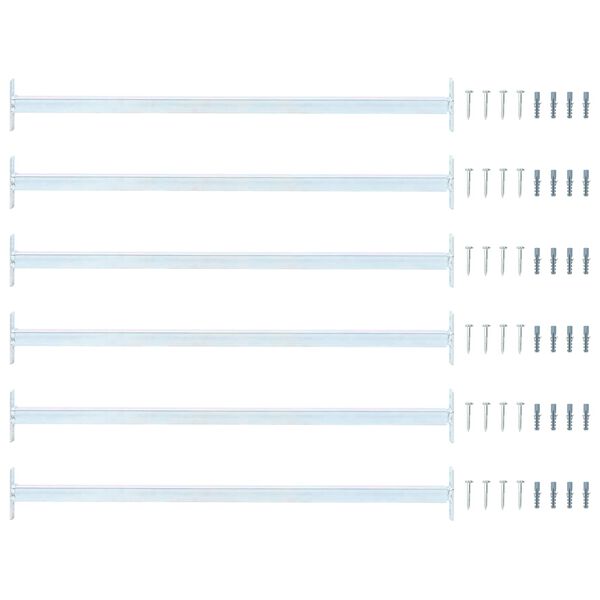 vidaXL Adjustable Window Safety Bar 6 pcs Silver Steel