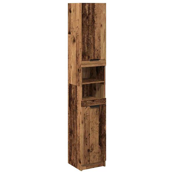 vidaXL Bathroom Cabinet Old Wood 32x34x188.5 cm Engineered Wood