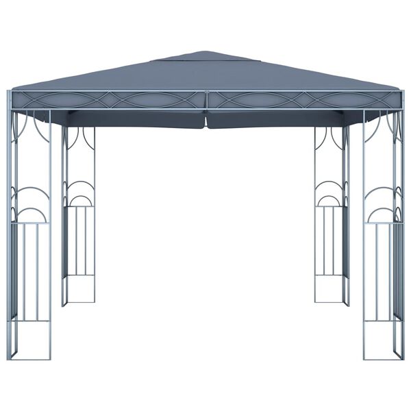 vidaXL Gazebo with LED String Lights 300x300 cm Anthracite