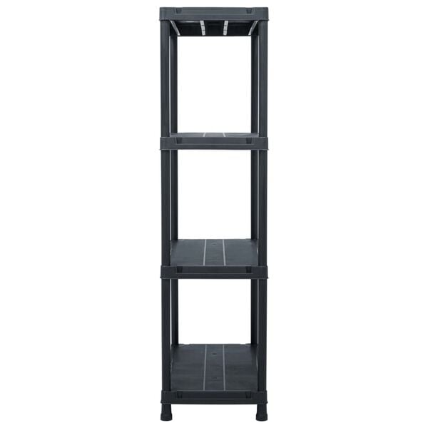 vidaXL Storage Shelf Racks 2 pcs Black 60x30x138 cm Plastic