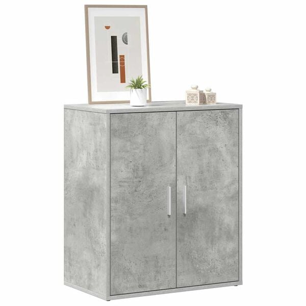 vidaXL Shoe Cabinet Concrete Grey 60x35x70 cm Engineered Wood