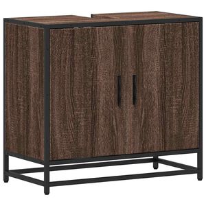 vidaXL Bathroom Sink Cabinet Brown Oak 65x33x60 cm Engineered Wood