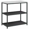 vidaXL Kitchen Storage Set with Shelf 3 pcs Black Cold-rolled Steel