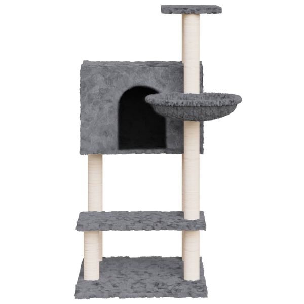 vidaXL Cat Tree with Sisal Scratching Posts Dark Grey 108.5 cm