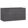 vidaXL 2 Piece Bathroom Furniture Set High Gloss Grey Engineered Wood