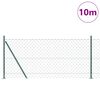 vidaXL Fence Post Green 10 x 1 m (60 x 60 mm mesh) Steel and PVC