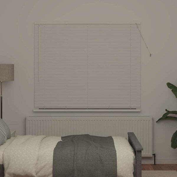 vidaXL Window Blind with Curtains Manual White Aluminium