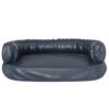 vidaXL Ergonomic Foam Dog Bed Dark Blue 60x42 cm Faux Leather