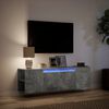 vidaXL TV Wall Cabinet with LED Lights Concrete Grey 135x31x39.5 cm