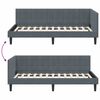 vidaXL Corner Bed Frame Dark Grey 100 cm x 200 cm Velvet