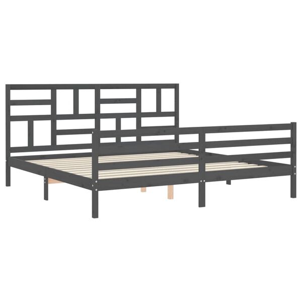 vidaXL Bed Frame without Mattress Grey 200x200 cm Solid Wood