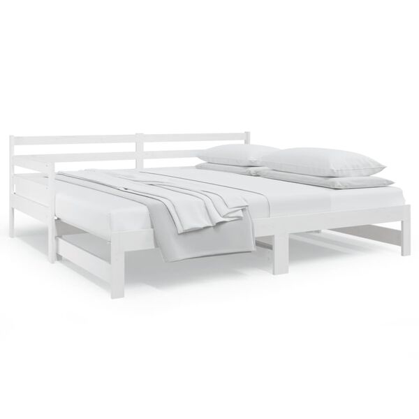 vidaXL Pull-out Day Bed without Mattress White 2x(80x200)cm