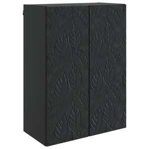 vidaXL Wall-Mounted Cabinet Black 66 x 34.5 x 90 cm Engineered Wood