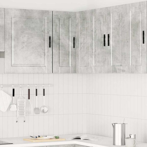 vidaXL Kitchen Wall Corner Cabinet "Porto" Concrete Grey Engineered Wood