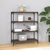 vidaXL Book Cabinet Brown Oak 80x33x100 cm Engineered Wood and Steel