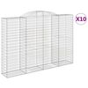 vidaXL Arched Gabion Baskets 10 pcs 300x50x200/220 cm Galvanised Iron