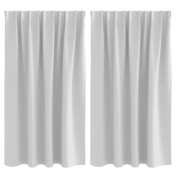 vidaXL Blackout Curtains with Rings 2 pcs Pale Grey 140 x 140 cm