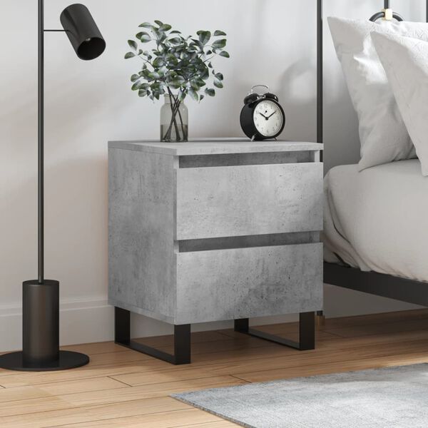 vidaXL Bedside Cabinet Concrete Grey 40x35x50 cm Engineered Wood