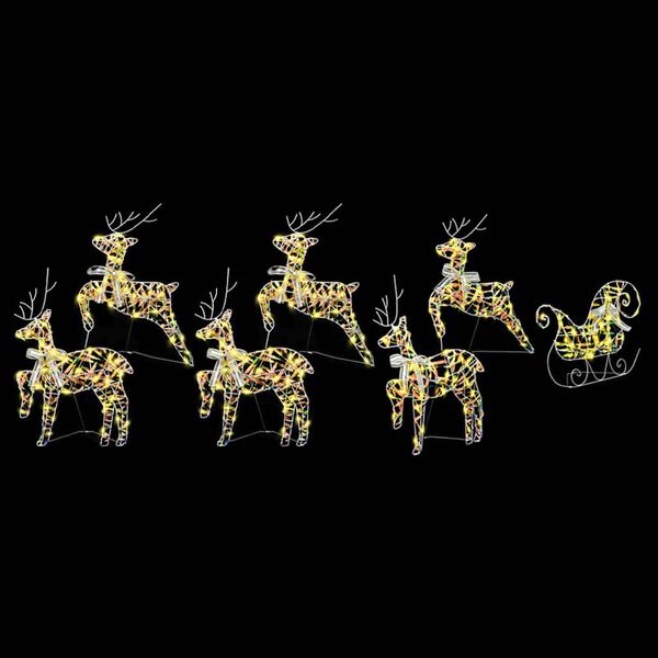 vidaXL LED Reindeers with 40 LEDs 7 pcs Multicoulur PET