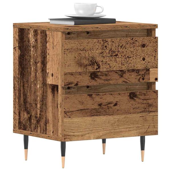 vidaXL Bedside Cabinet Old Wood 40 x 35 x 50 cm Engineered Wood