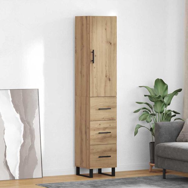 vidaXL Highboard Artisan Oak 34.5 x 34 x 180 cm Engineered Wood
